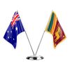 2HEWKYD Two table flags isolated on white background 3d illustration, australia and sri lanka